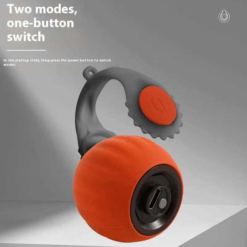 Automatic cat toy ball with gravity sensor and silicone tail attachment