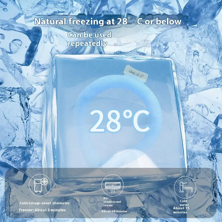 Cooling neck hanging ice ring in blue colour for outdoor sports heatstroke prevention