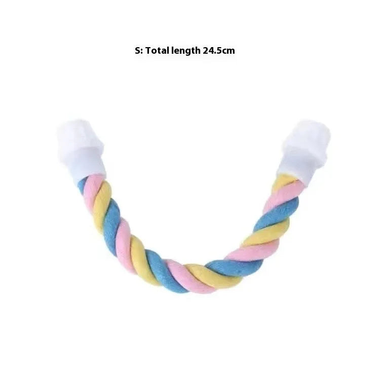 Climbing cotton string nibbling toy bird for birds available in S, M, and L sizes