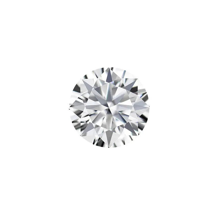 Round moissanite stone with eight hearts and eight arrows cut in D VVS1 clarity