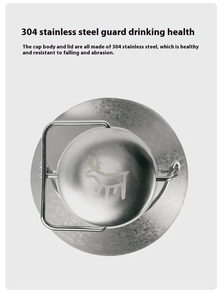 Stainless steel thermal pot with large capacity and portable handle