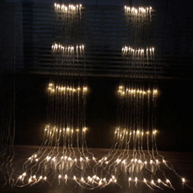 Outdoor net lights and water string lights, 3 x 2 m, IP65, 220 V, plastic shell, blue warm white pure white colour options