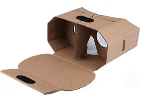 Corrugated paper virtual reality glasses for smartphones with 153x83mm dimensions