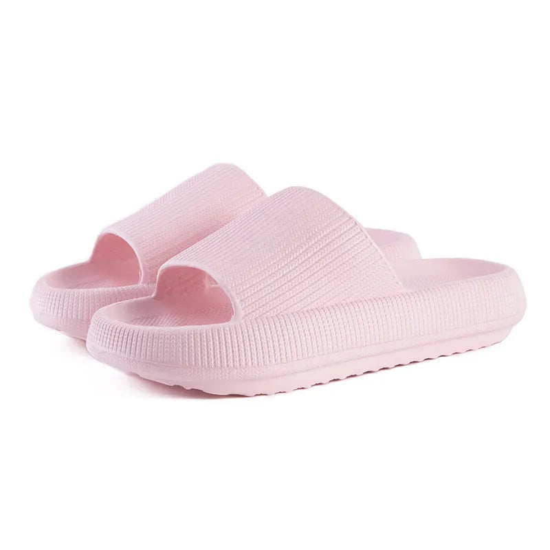 Non-slip EVA sandals for couples in black with thick sole and open-toe design