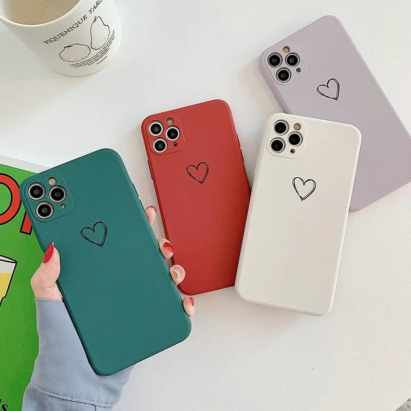 TPU silicone phone case for Apple iPhone in solid colour options including black, green, grey, light green, pink, purple, red, and white