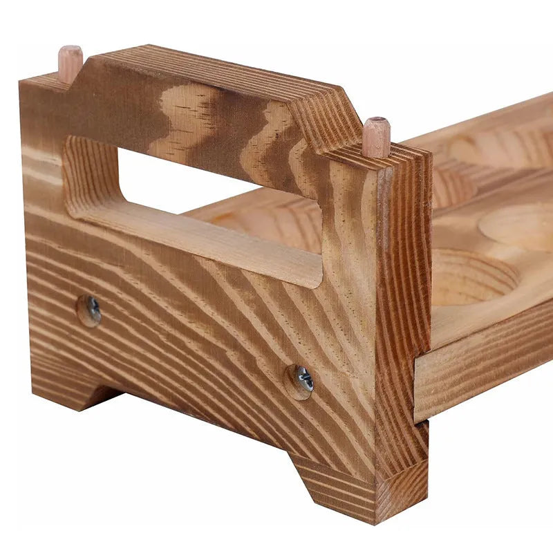 Wooden egg storage rack in fire colour, American country style, for household desk or countertop