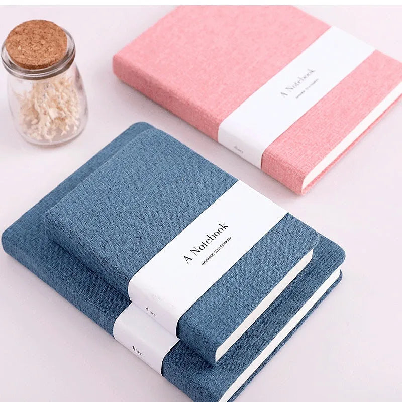 Small cloth notebook with Dorian eye protection paper, 264 pages, in grey colour, L size
