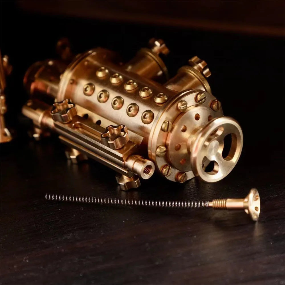 All copper handmade kerosene lighter with brass colour, mechanical punk style, shaft even design