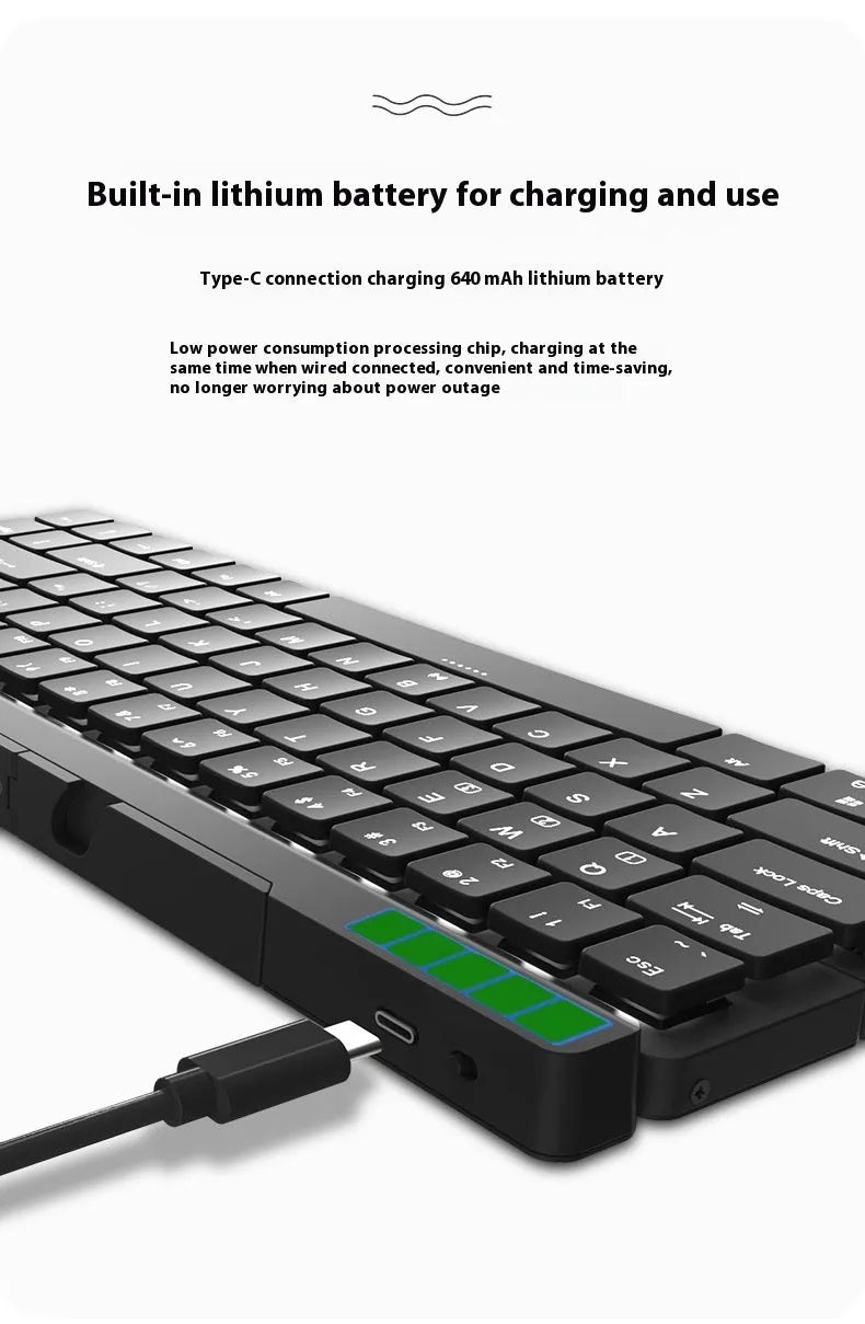 RK925 Bluetooth mechanical keyboard with low axis, black casing, for computer tablet and phone use