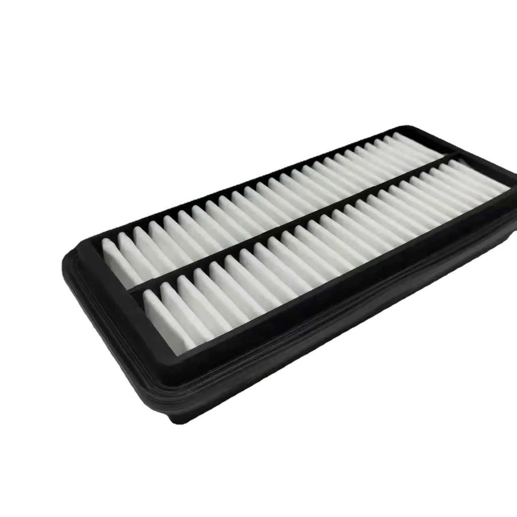 Black Hyundai car air filter showing 256mm diameter 113mm width 40mm thickness dimensions