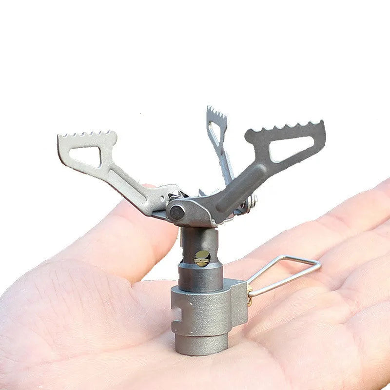 Portable camping gas stove with one-piece furnace for outdoor cooking
