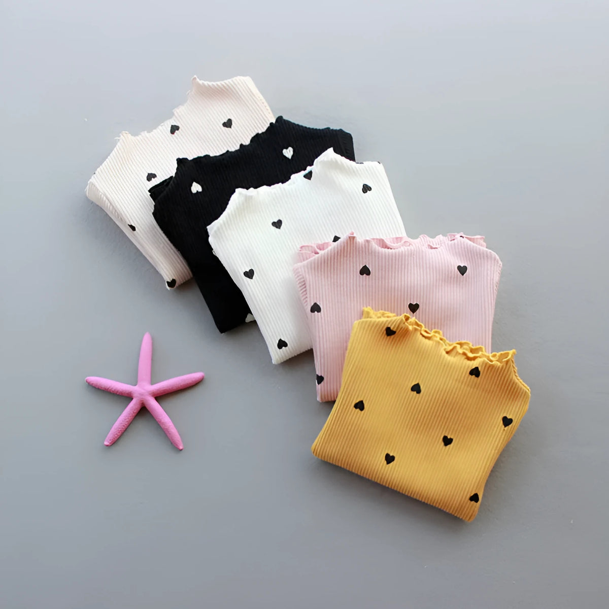 Children's cotton long-sleeved T-shirt bottoming shirt in beige, pink, black, white, or yellow, sizes 90cm to 130cm