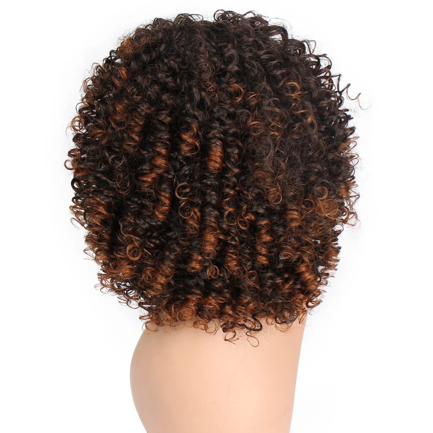 Chemical fibre high temperature silk full mechanism wig 16 inch brown colour with backing paper