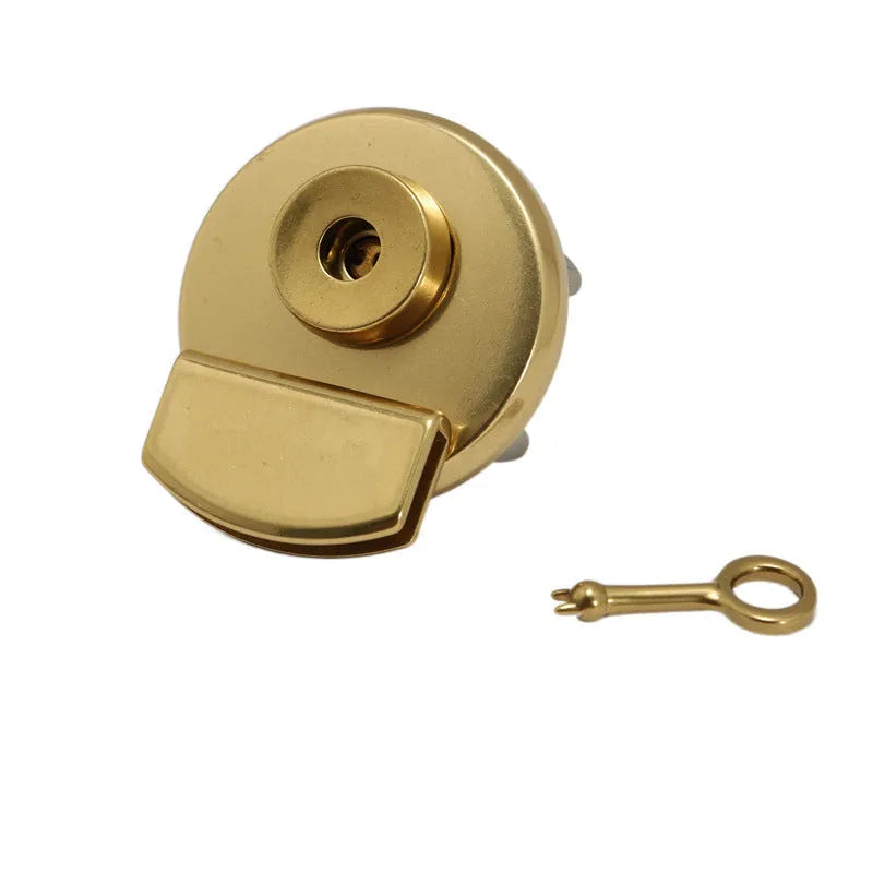 Pure copper round twist lock with brass construction, Big Round Lock style for luggage security