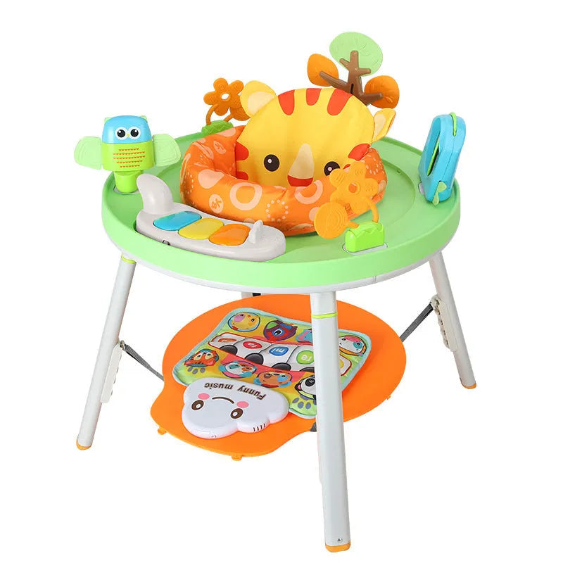 Baby bouncing activity chair in duck or lion theme with optional music cushion