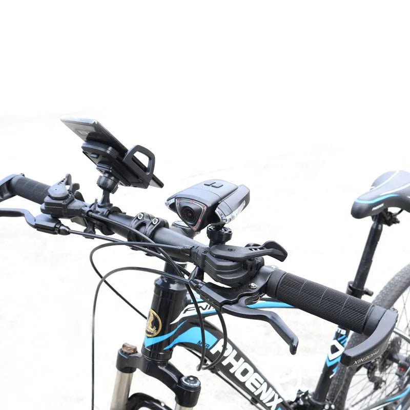 Grey bicycle driving recorder with 800W pixel camera and ABS housing on handlebars