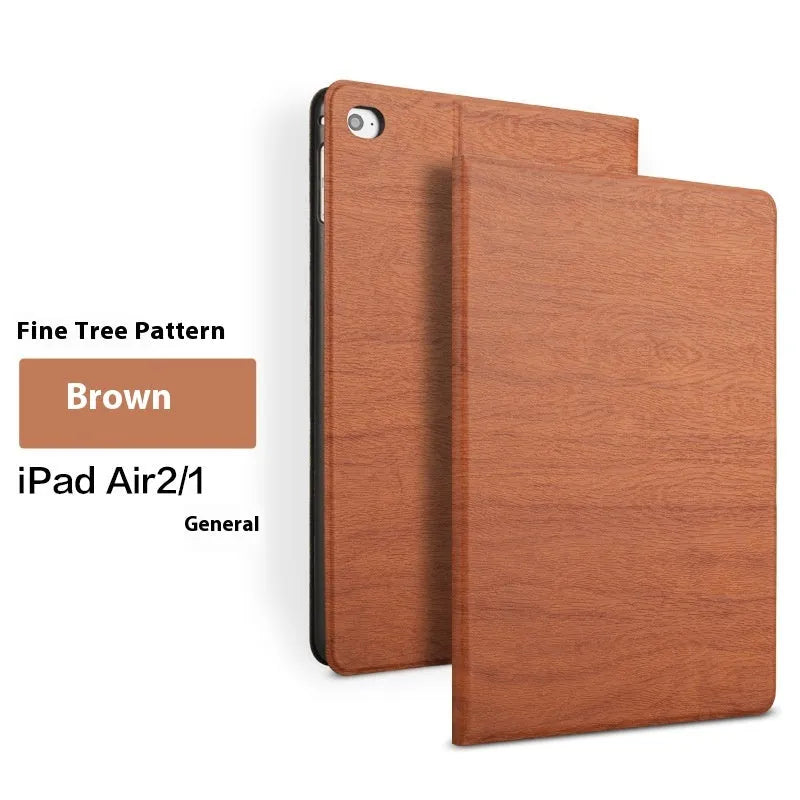 Sapphire blue imitation leather iPad protective cover with built-in bracket function shown on tablet
