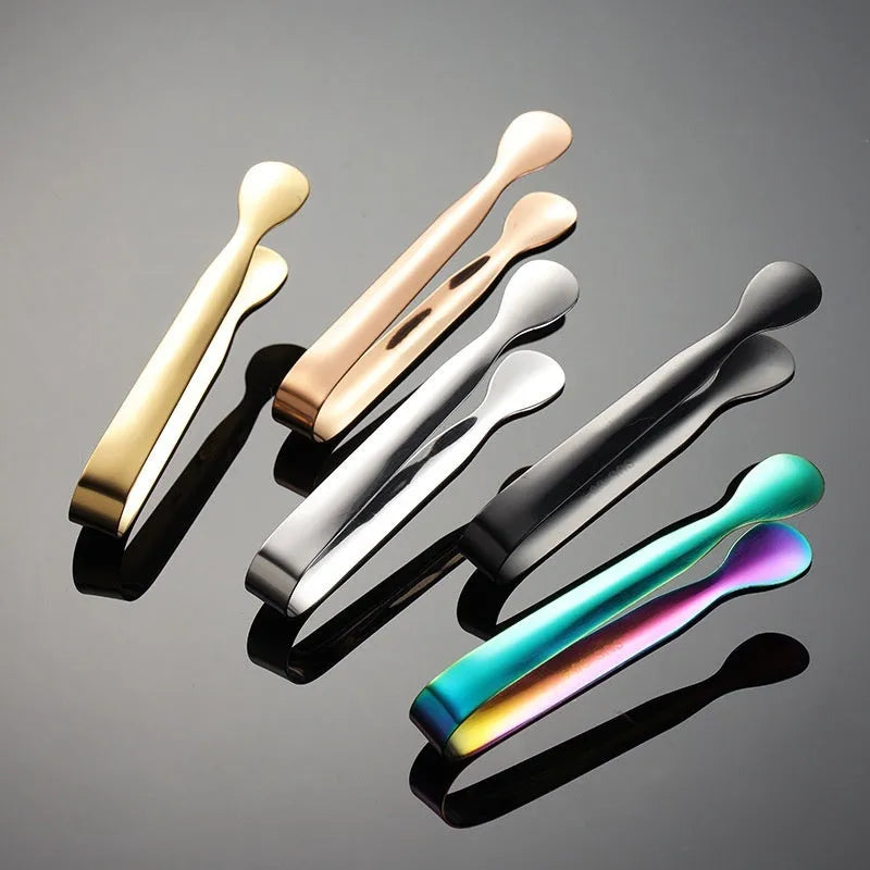 Stainless steel cocktail ice clip in silver, gold, rose gold, magic colour or black for bar and home drinks use