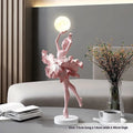 Small modern resin night lamp ornament with USB charging cable in black gold, white, pink, or light blue.