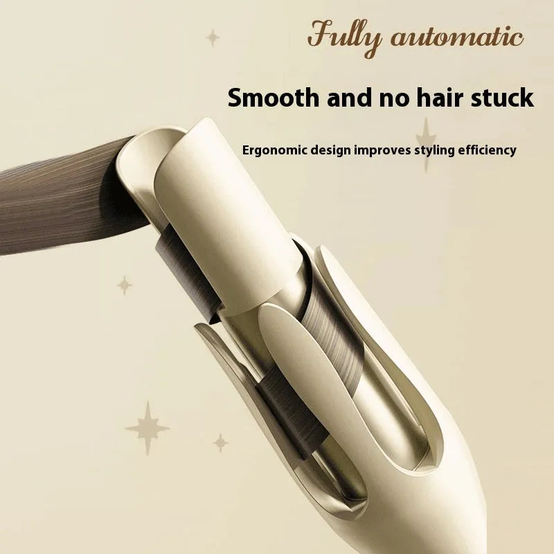 Automatic hair curler with 32mm ceramic-coated barrel in white colour variant with pink accents