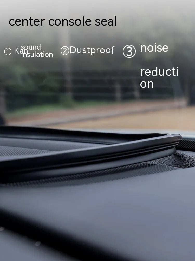 Silicone dashboard soundproof seal strip for Outlander with integrated card slots, 1.6 metres long.