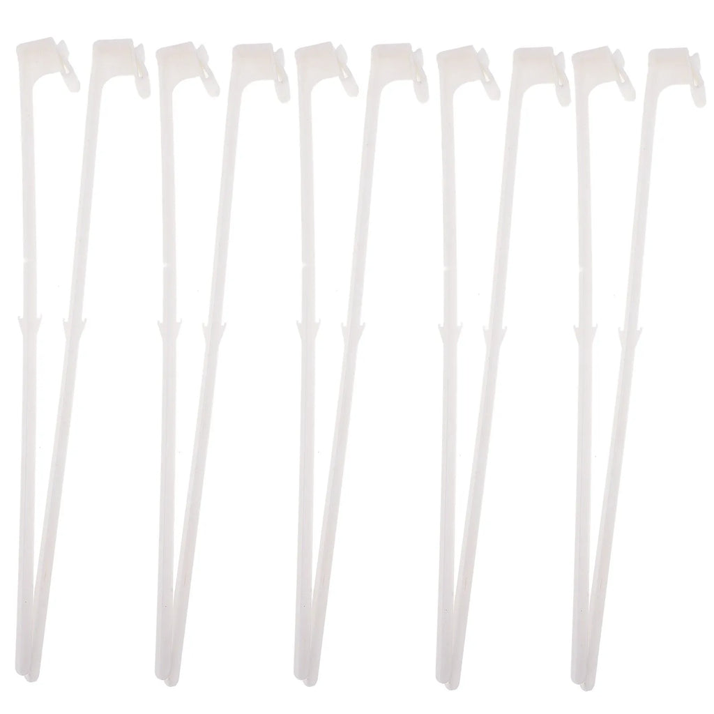 White PP plastic car window flag pole holder set with 10 poles for vehicle decoration