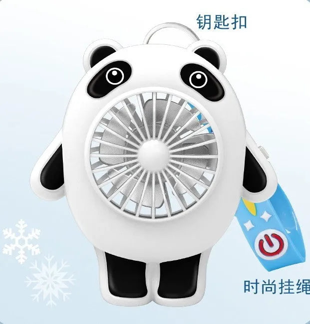 USB charging mute cute plastic fan with keychain option for portable cooling