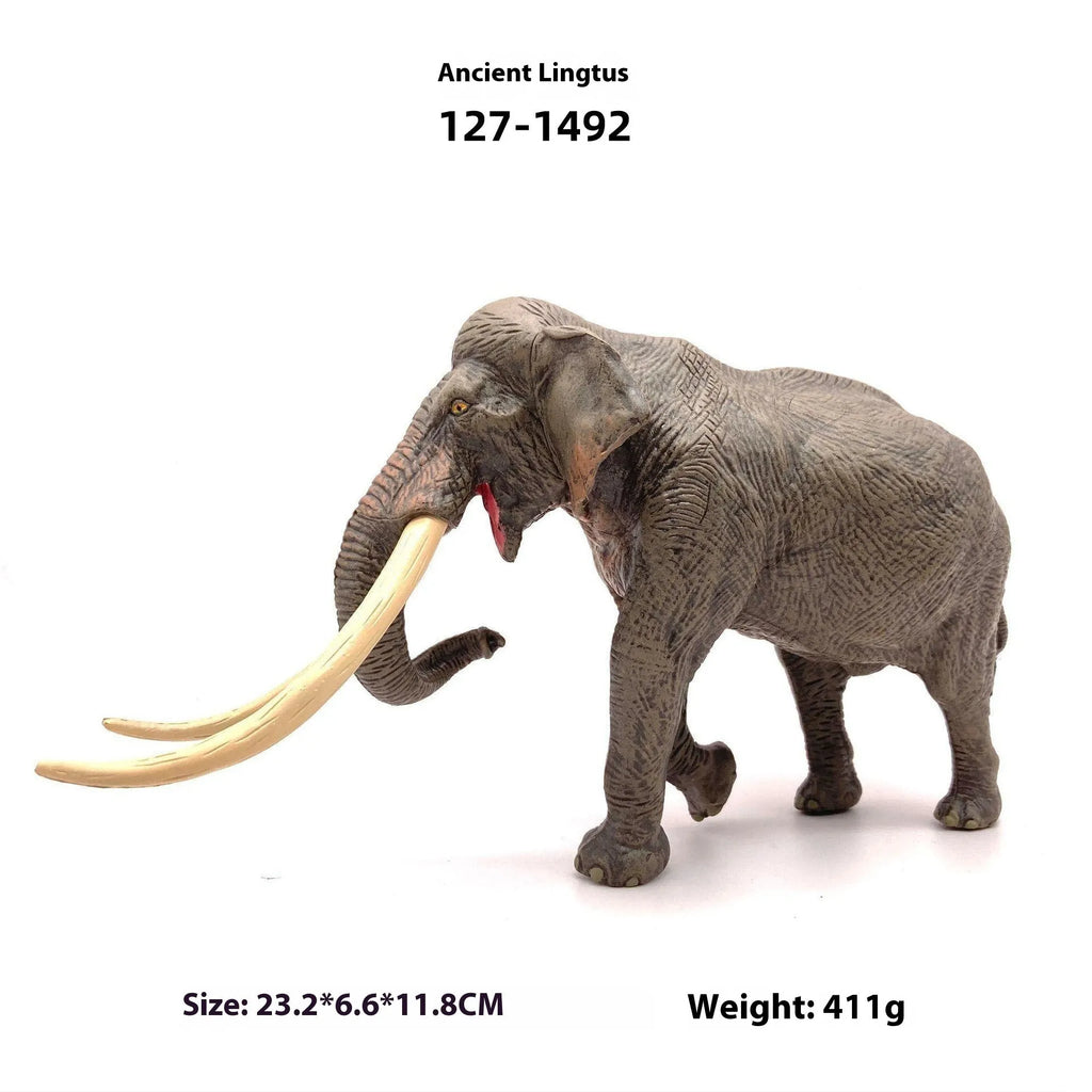 Solid PVC wildlife model replica elephant toy decoration in African and Asian colour options