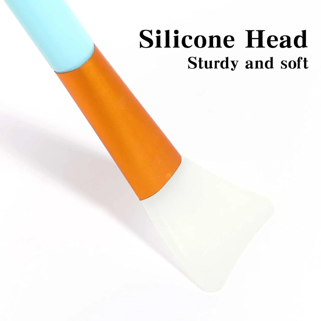 Reusable silicone face mask applicator spatula in choice of six colours with gold or silver tube.