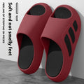 Men's brown platform slippers with EVA construction and injection moulded sole for indoor home use