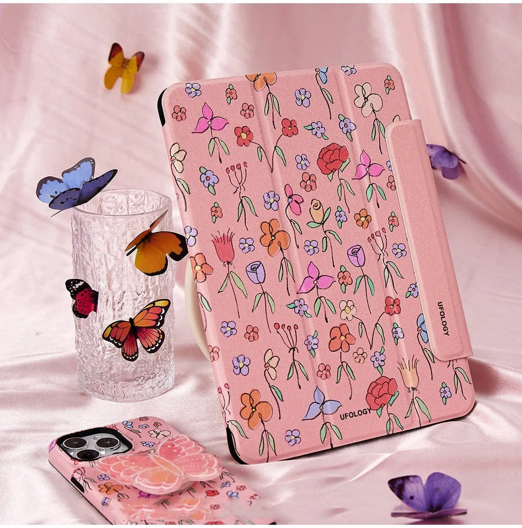 Magnetic suction flat shell protective case for iPad Air 4 and Air 5 tablets in polyurethane