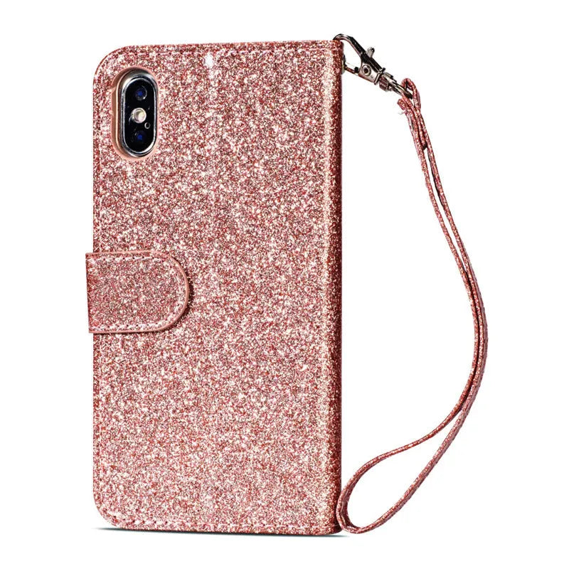 Zipper phone case with detachable wrist strap in multiple colour options for iPhone