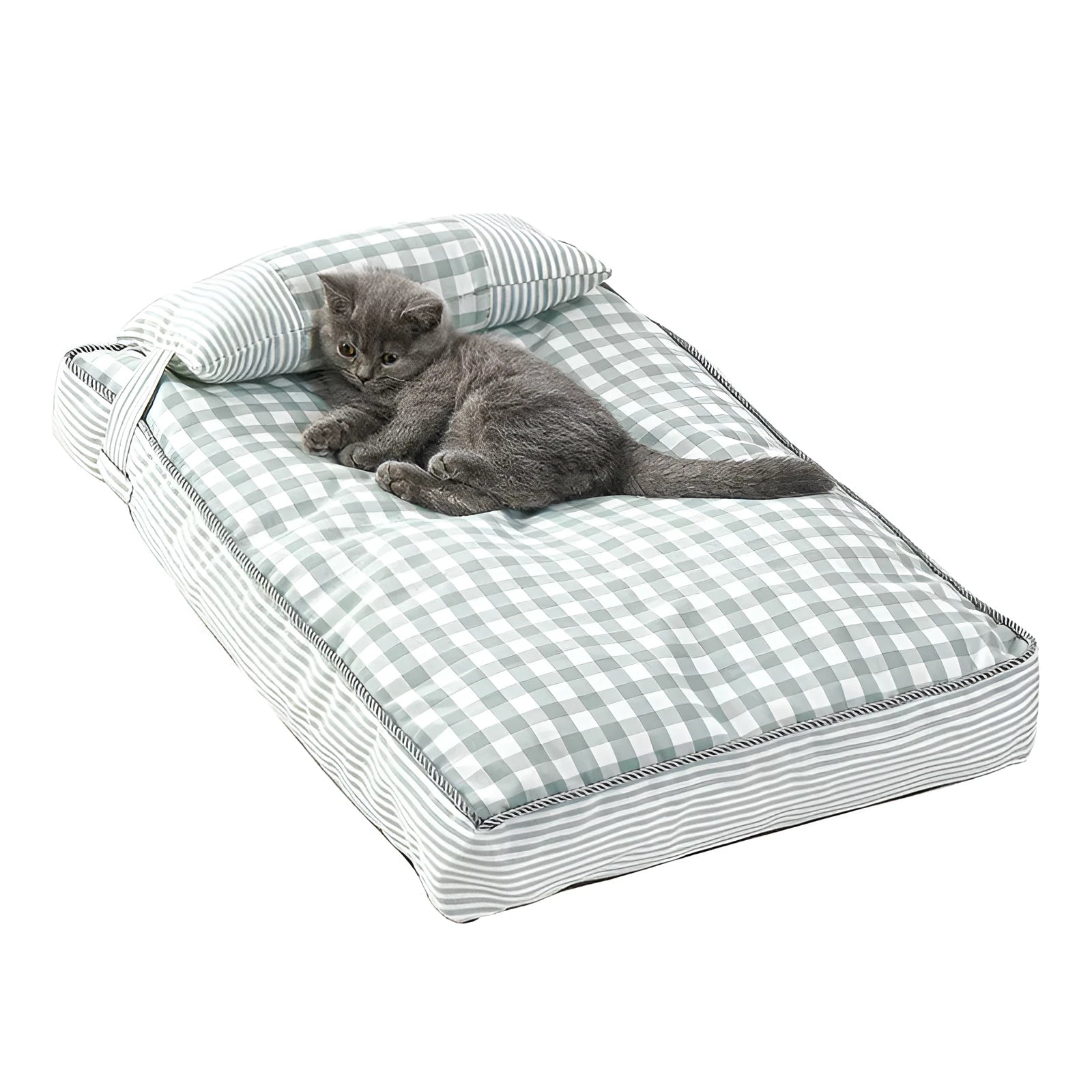Thickened pet nest dog cushion in green with removable cover, 65x45x8cm size S