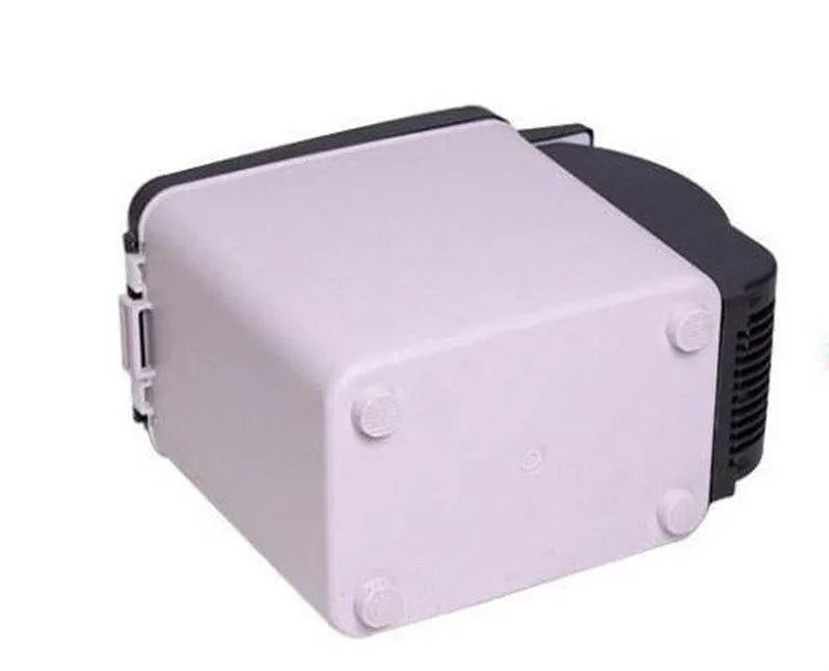 6L mini fridge cooler and warmer, 12V 220V dual-use, metal and ABS plastic, 25cm by 30cm by 16.5cm