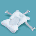 Foldable baby bath support mat with styrofoam fill in white star pattern on a baby bathtub