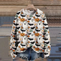 Digital printing fashion round neck women's sweater with 3D effect pattern