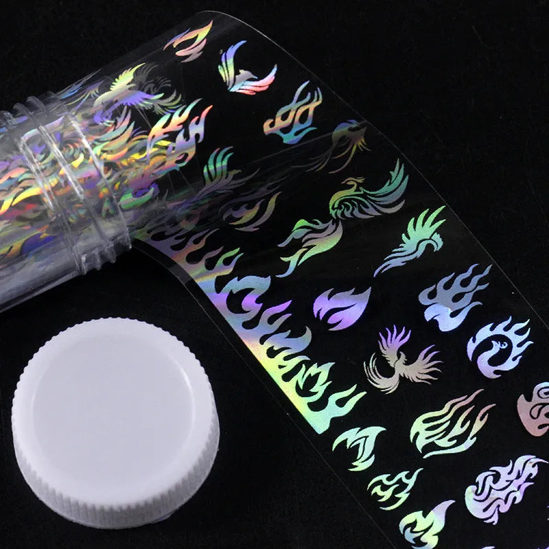 Nail sticker beauty products set with starry paper, 1 metre length, 4 cm width, in plastic bottle packaging, 296 styles available