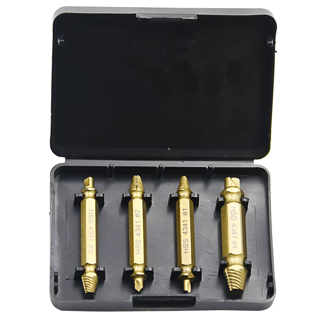 4341 high-speed steel screw extractor set of 5 pieces for removing damaged fasteners