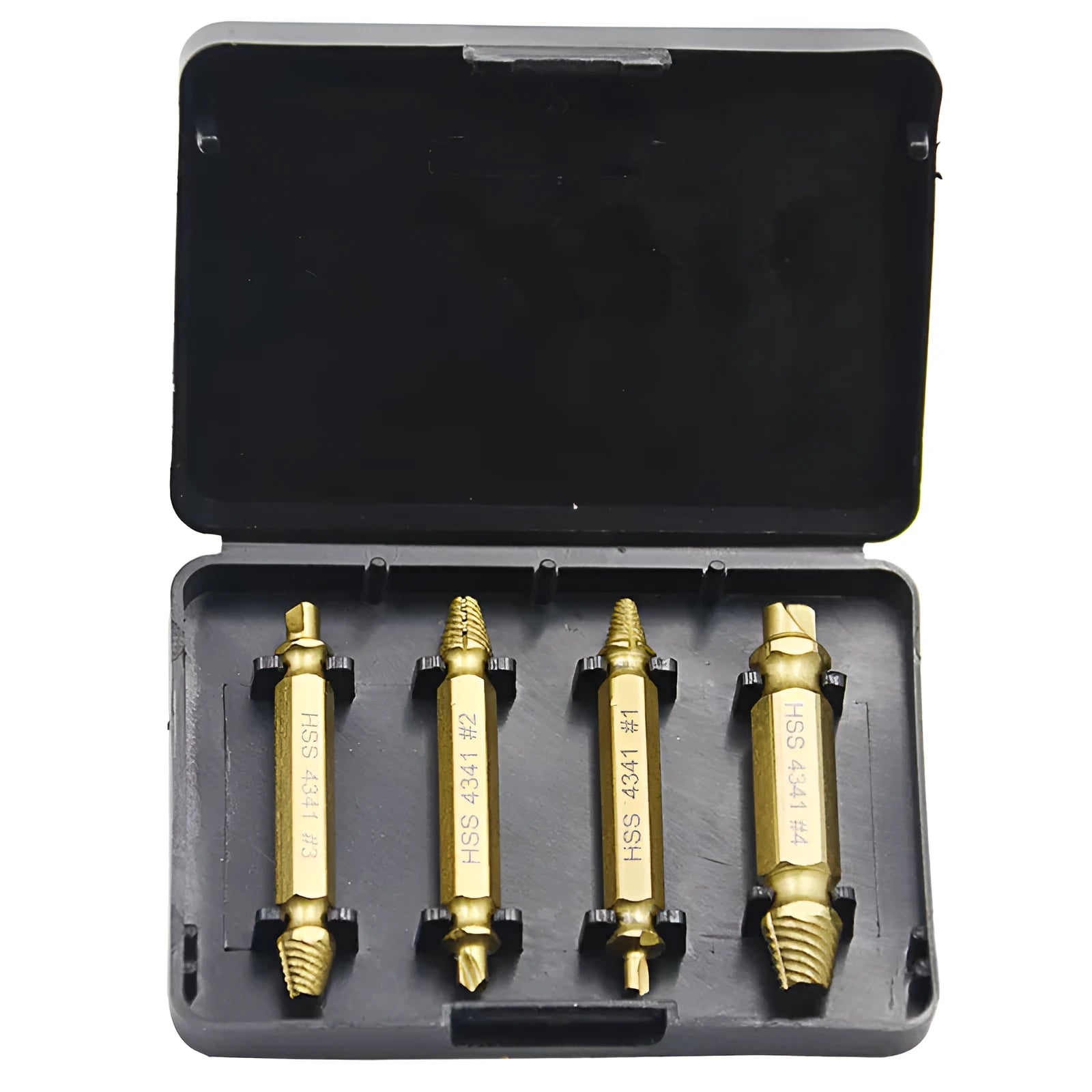 4341 high-speed steel screw extractor set of 5 pieces for removing damaged fasteners
