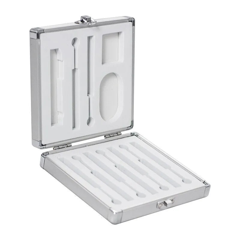 Silver aluminium storage box for TS100 soldering iron accessories with compact dimensions