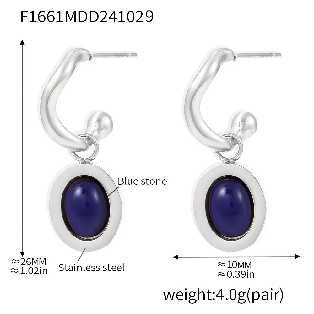 Stainless steel plated geometric eardrops earrings for women electroplating finish