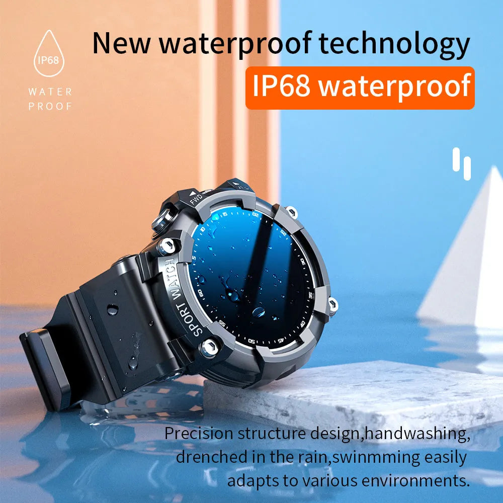 ATTACK 3 IP67 waterproof smart Bluetooth sports watch with round colour screen and TPU strap