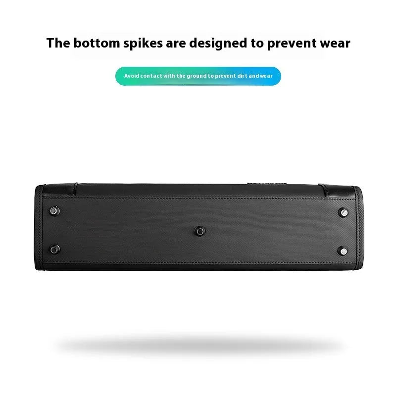 Black Oxford cloth handheld business briefcase with polyester lining for notebook computer travel