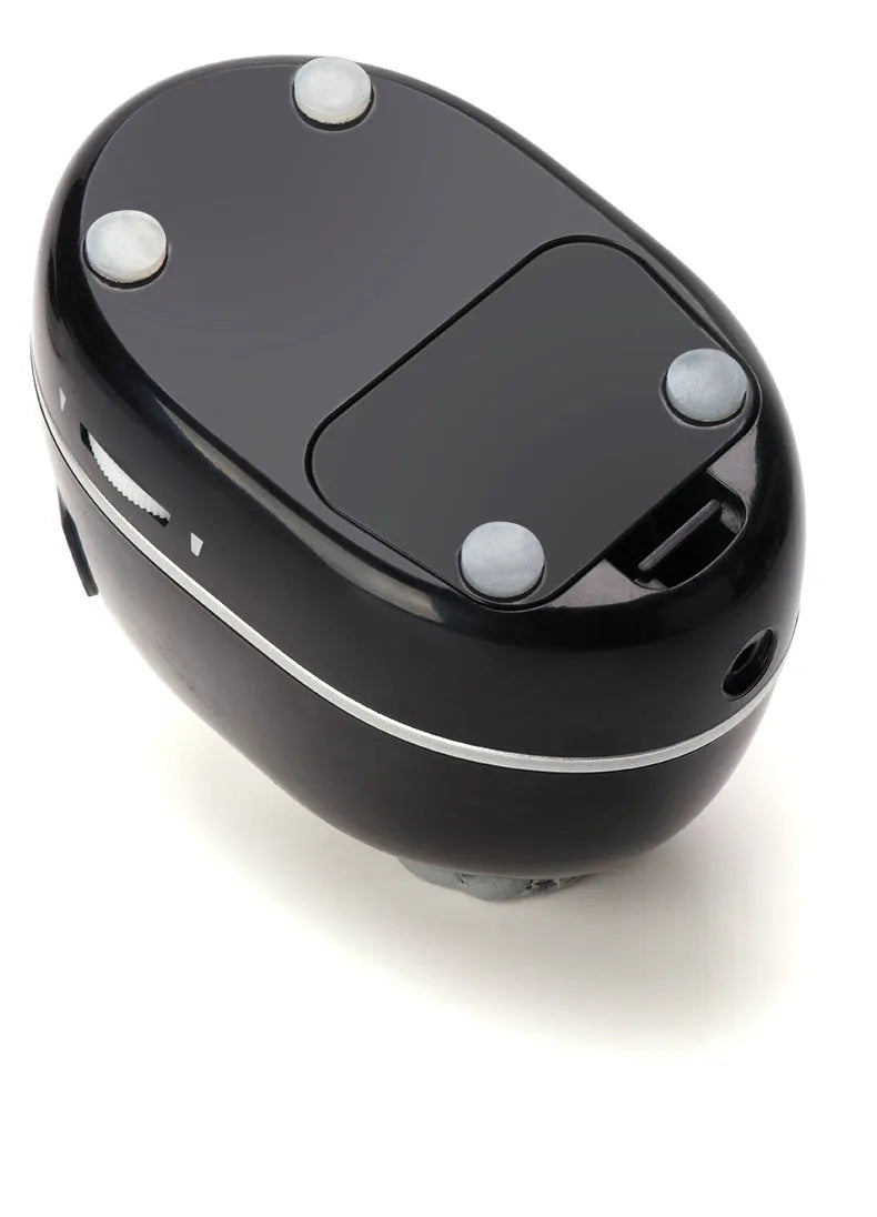 Creative electric pencil sharpener three-speed geometric plastic body black colour on desk