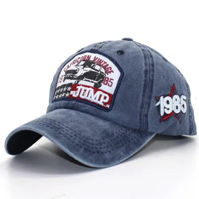 Alphabet embroidered baseball cap in cotton with 13cm height and 7cm brim, six colours available including Army Green and Khaki