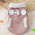 Teddy dog costume in soft lamb velvet, available in Brown or Pink, sizes XS to XL for small dogs