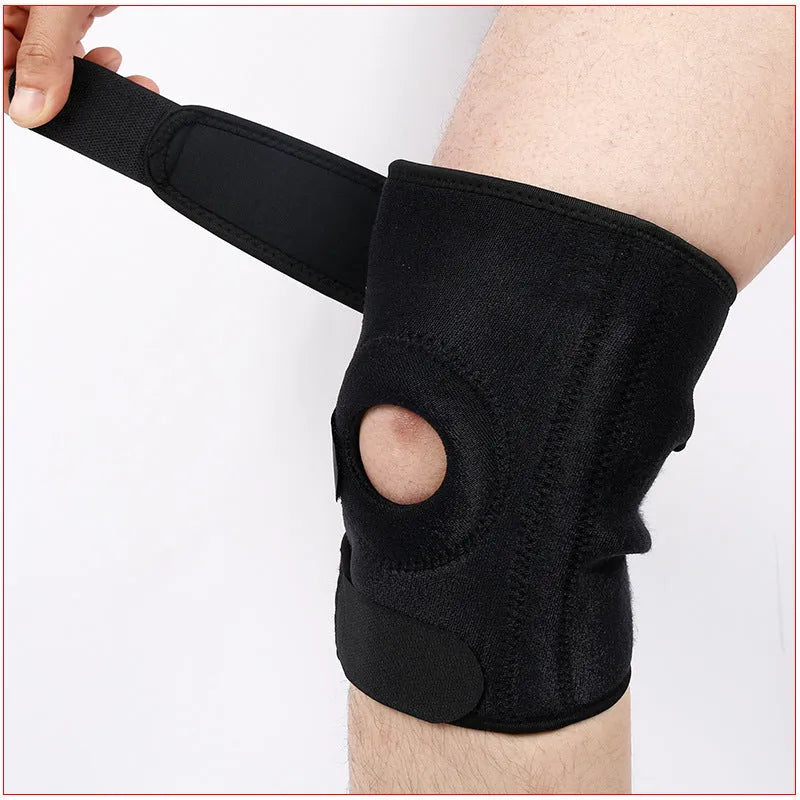 Spring support sports knee pad with nylon construction for running and basketball