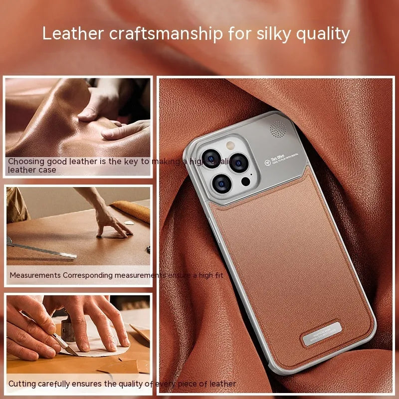 Black aluminium alloy metal half-pack phone case for Apple iPhone on a clean surface showing machined texture