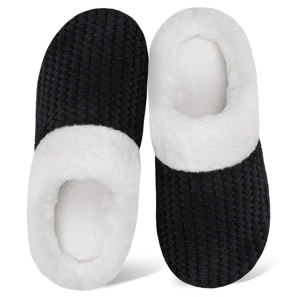 Fluffy plush unisex casual slippers in solid colours with sizes from 36-45