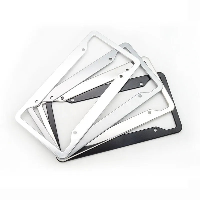 Aluminum alloy and stainless steel license plate frame in one of four colour options